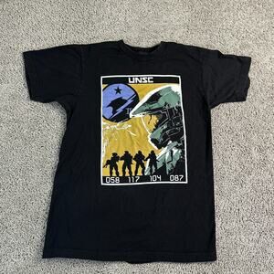 Halo Shirt Mens Medium Black USNC Master Chief Infinite Stylized Short Sleeve *